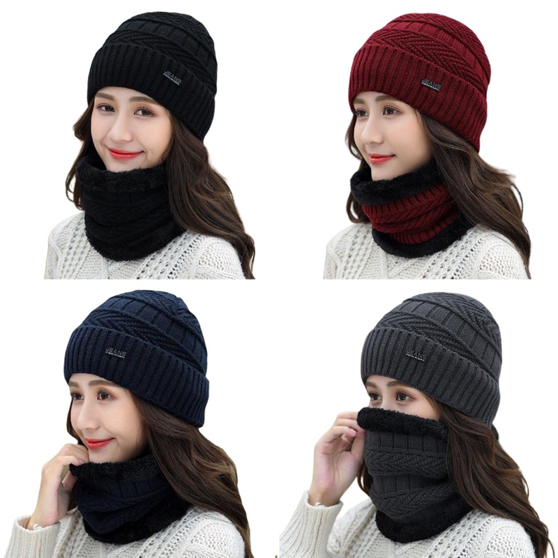 Mũ Trùm Đầu Kiêm Khăn Choàng Cổ Che Phủ Tai Giữ Ấm Mùa Đông Thời Tiết Unisex