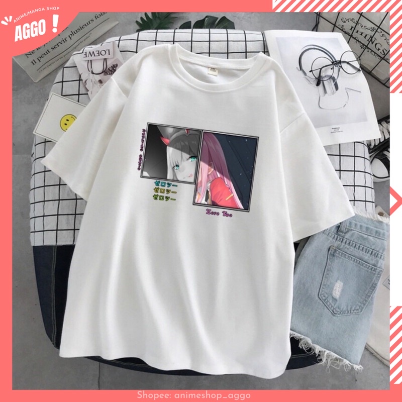 Áo thun tay ngắn in hình anime Darling In The Franxx Zero Two phong cách Harajuku Nhật Bản mới nhất