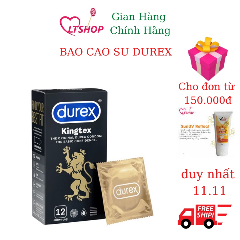 Bao Cao Su Durex Kingtex hộp 12 bao