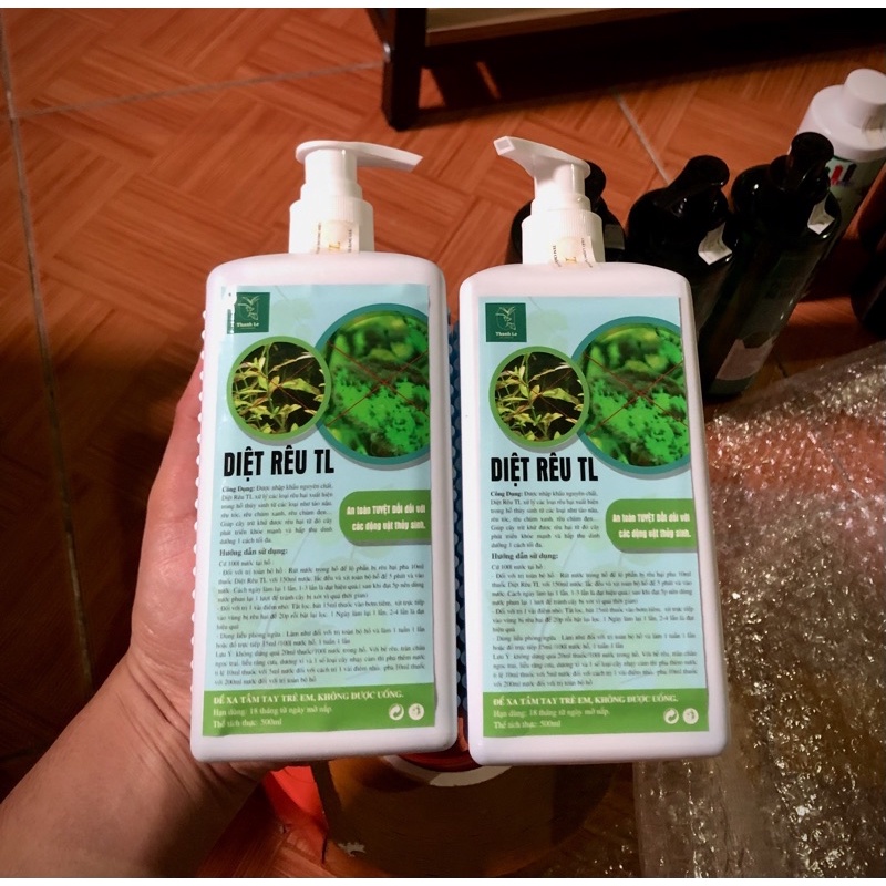 Diệt rêu TL chai 500ml -1000ml diệt rêu hại, tảo hại cho hồ cá, thuỷ sinh