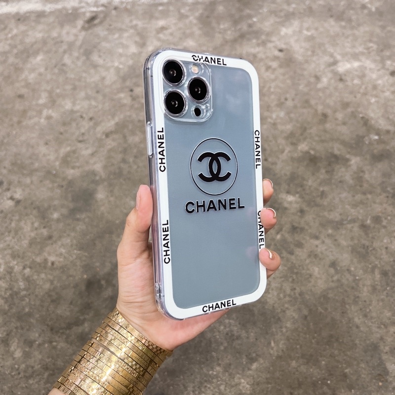 Ốp lưng iphone silicon trong suốt dày 2mm chống ố hoạ tiết Cha.nel dành cho iphone