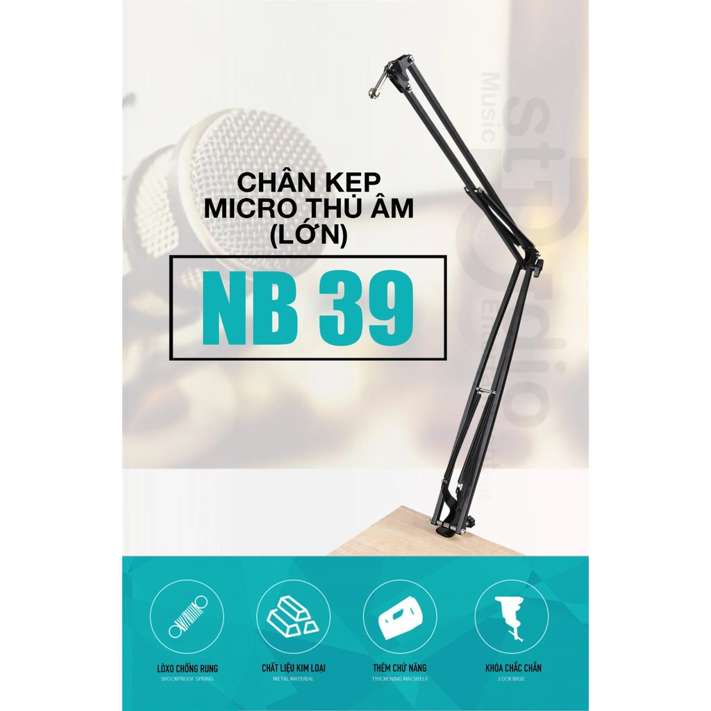 Chân Microphone NB-39 (Lớn) -Chân Micro kẹp bàn, giá đỡ Micro