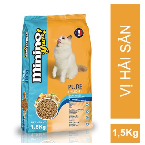 Thức ăn cho mèo Minino Yum thùng 9kg (6 túi x 1,5 kg)