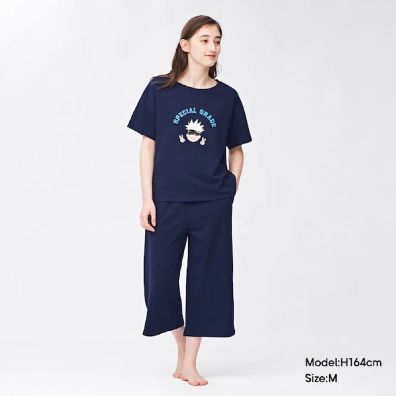 Bộ áo cộc quần dài cotton nữ xinh xắn của GU - Nhật Bản