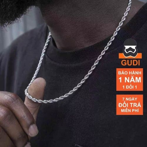 Dây Chuyền Nam Vòng Cổ Nam Titan Không Rỉ Xoắn Trơn HipHop Thời Trang Nam Cao Cấp Gudi Studio