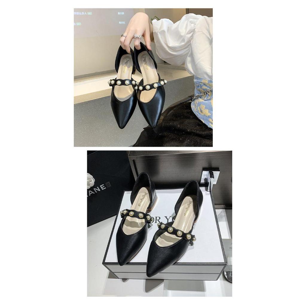 Giày Gót Thấp Mũi Nhọn Thiết Kế Mới Thời Trang 2022 Dành Cho Nữ