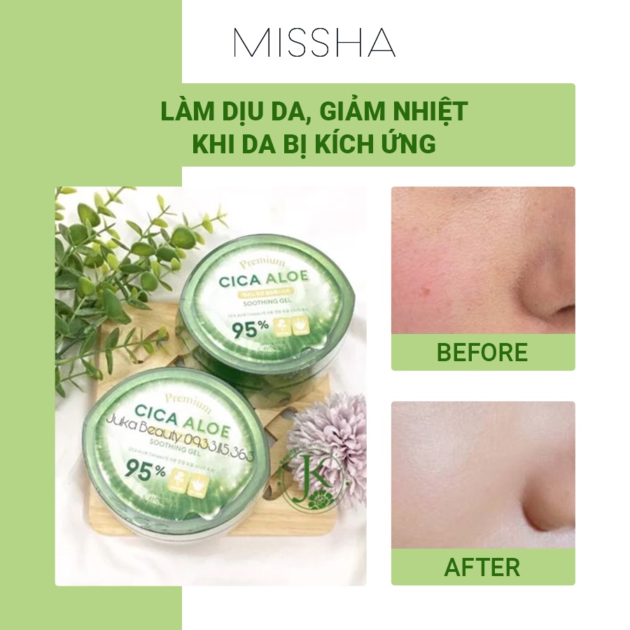 Gel Dưỡng Ẩm,Làm Dịu Da,Giảm Nhiệt Chiết Xuất Nha Đam Missha Premium Cica Aloe Soothing 300ml