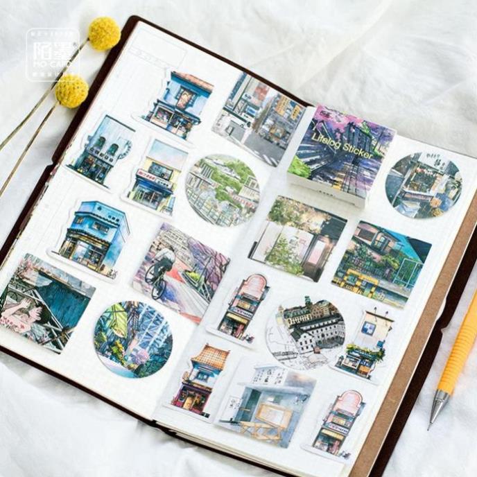 Set 45 sticker dán trang trí họa tiết xinh xắn E89