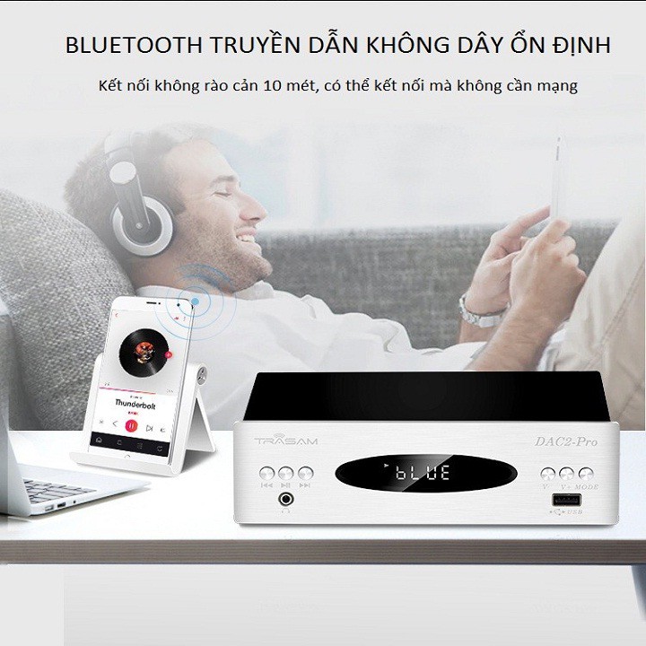 Bộ DAC Giải Mã Âm Thanh Bluetooth 32BIT/192KHZ TRASAM DAC2 PRO, CAO CẤP