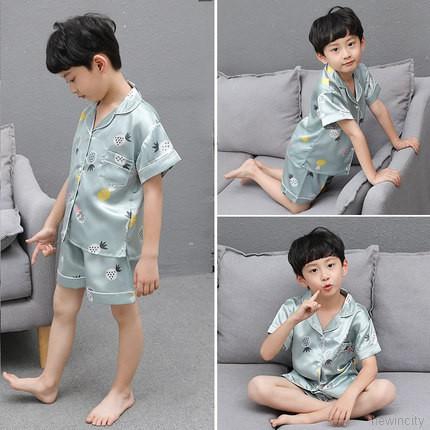 Bộ quần áo ngủ ngắn tay in hình quả dứa dành cho bé trai và bé gái