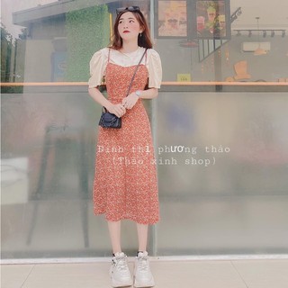 Sét Yếm Hoa Nhí Đỏ MAICHI246