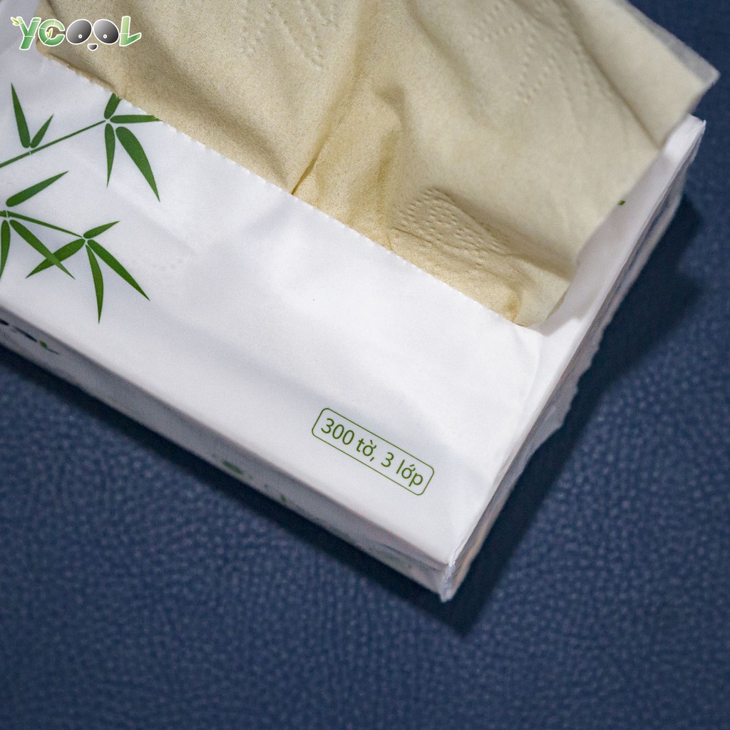 Combo 6 gói TO khăn giấy tre 390 tờ/4 lớp Khăn Giấy Rút Mềm, Mịn, Dai Giấy Ăn Sợi Tre YCOOL