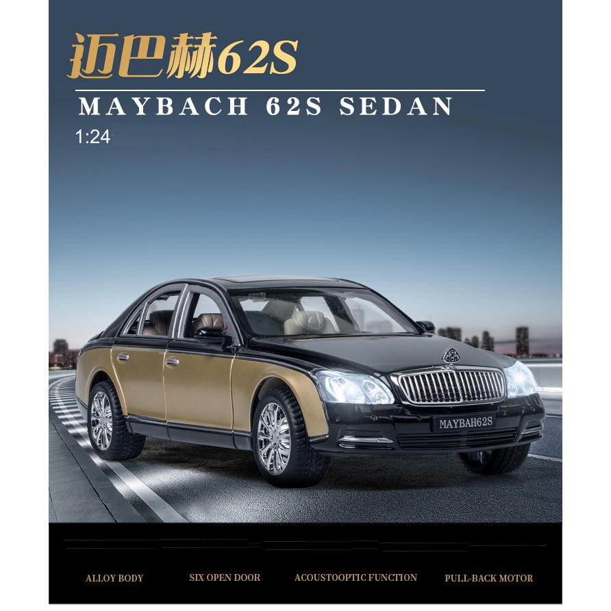 Xe Mô Hình MAYBACH 62S 1:24 Hãng XLG, Thân Xe Kim Loại, Có Đèn Và Âm Thanh