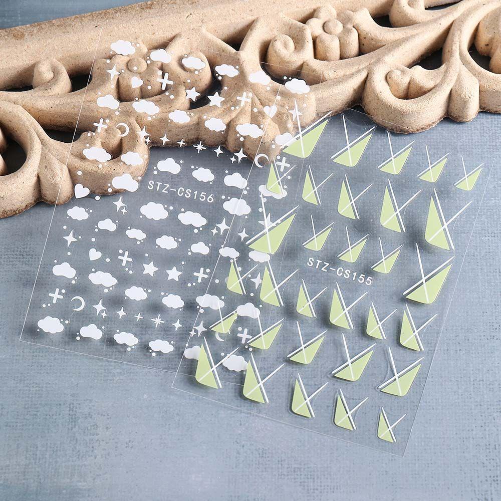 Miếng Dán Trang Trí Móng Tay Hình Trái Tim Và Mặt Trăng Phong Cách Trung Hoa