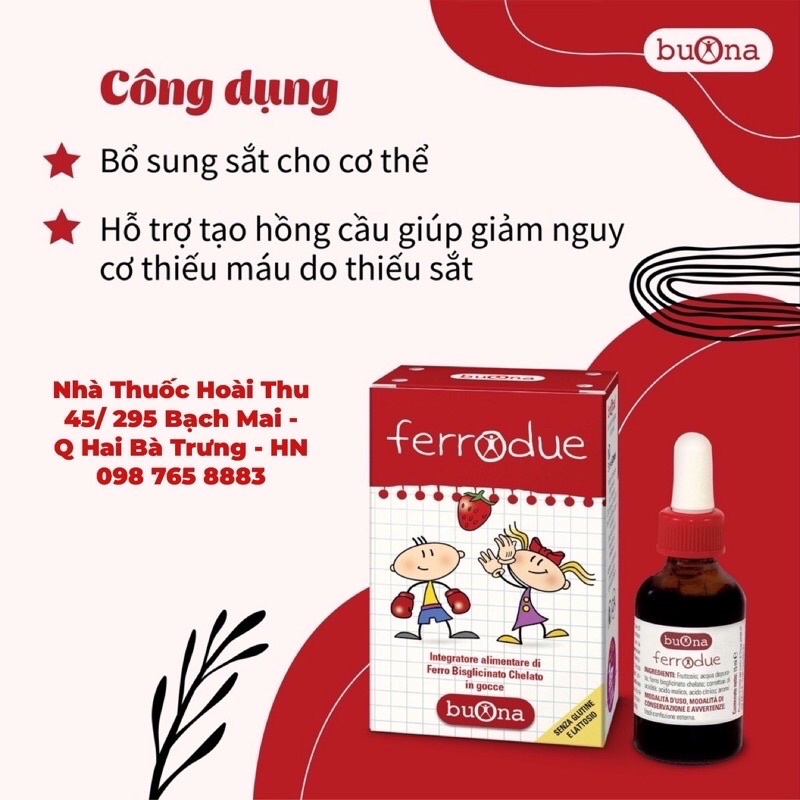 Buona Ferrodue - Sắt hữu cơ vị dâu