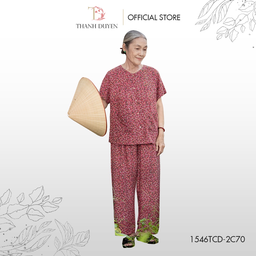 Đồ bộ Tole bà mặc nhà Thành Duyên bông, tay con có 2 túi áo, quần dài, không rút, thoáng mát- 1546TCD (05-22)