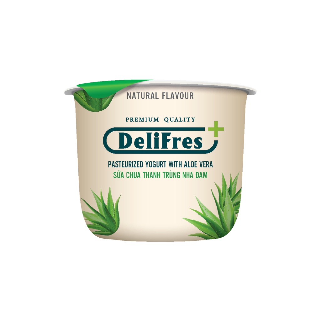 Sữa Chua Thanh Trùng Nha Đam DeliFres+ 80g Lốc 4 Hũ (Chỉ giao HCM)