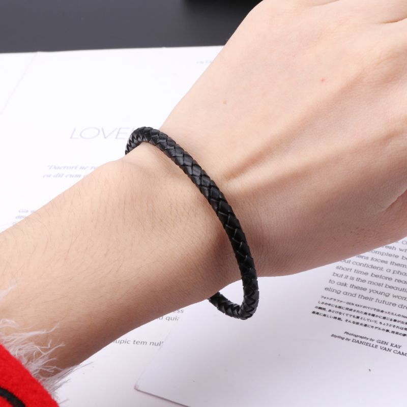 Vòng Đeo Tay Da Thật Màu Đỏ Đen Kabbalah