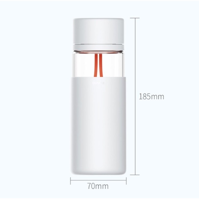 Bình nước thuỷ tinh Xiaomi Millet Youpin có bọc silicon 2mm chống vỡ- Hàng chính hãng