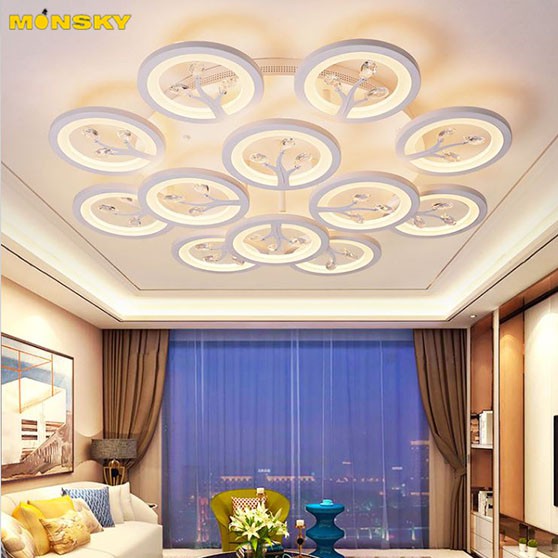Đèn trần MONSKY TEPRAI kiểu dáng độc đáo hiện đại với 3 chế độ ánh sáng - kèm điều khiển từ xa.