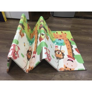 Thảm xốp trải sàn 2 mặt phủ Silicone Xpe chống thấm tuyệt đối, chống ngã, cho bé tập bò kèm túi 1m8x2m