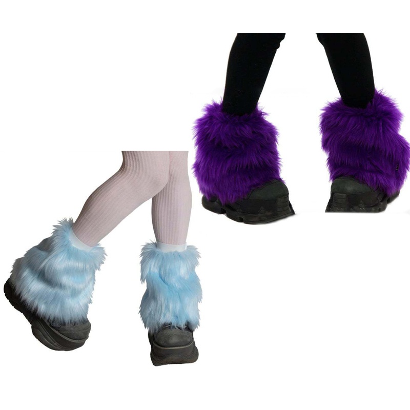 Vớ ống chân vải lông giả dày giữ ấm mùa đông phong cách Lolita dễ thương 10MK