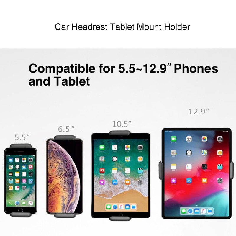 zzz* Car Headrest Mount Car Backseat Tablet Holder for 5.5-12.9&quot; Cellphone Tablet PC