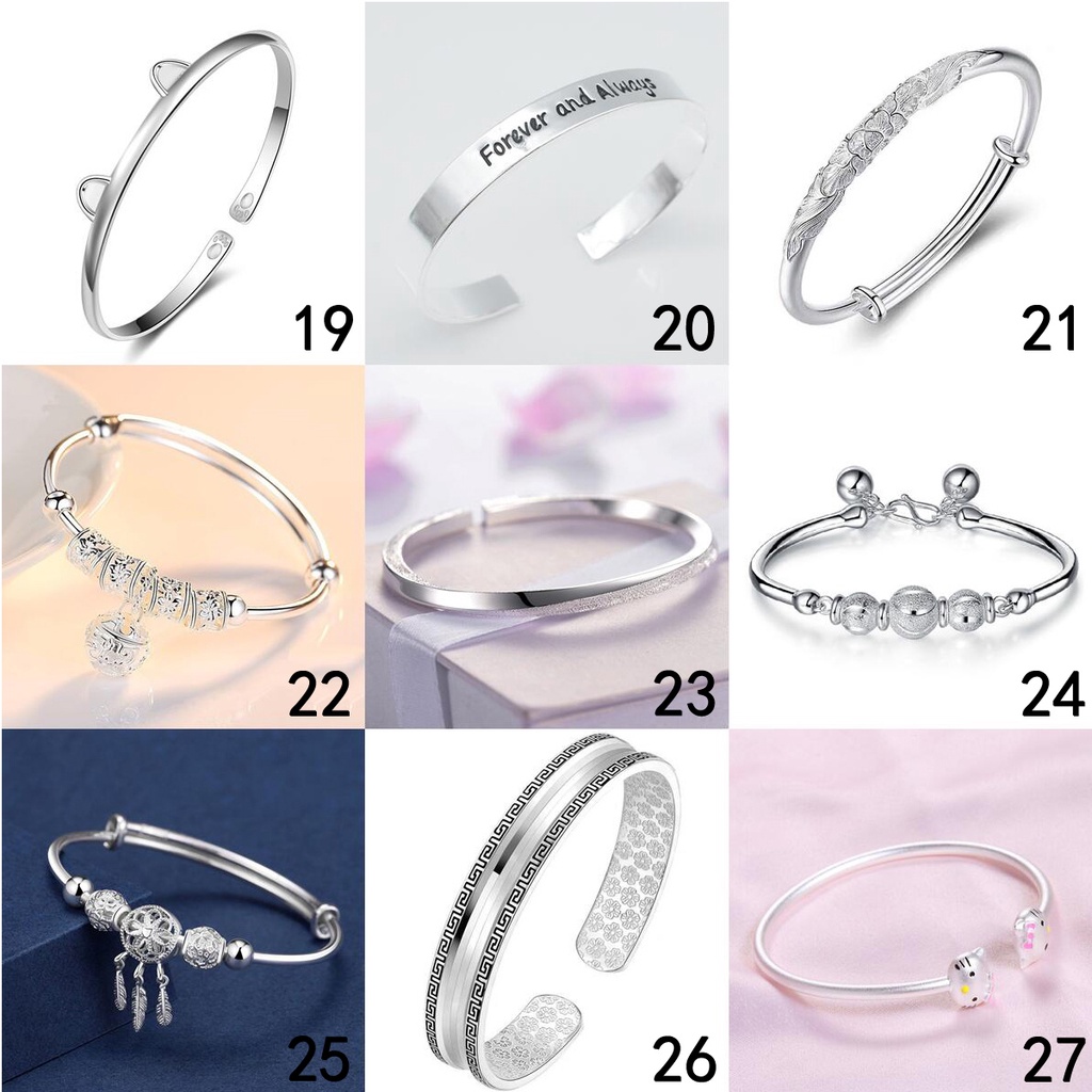 Lắc tay mạ bạc 925 đính chuông và chim công 50 thiết kế phong cách thời trang Hàn Quốc S007