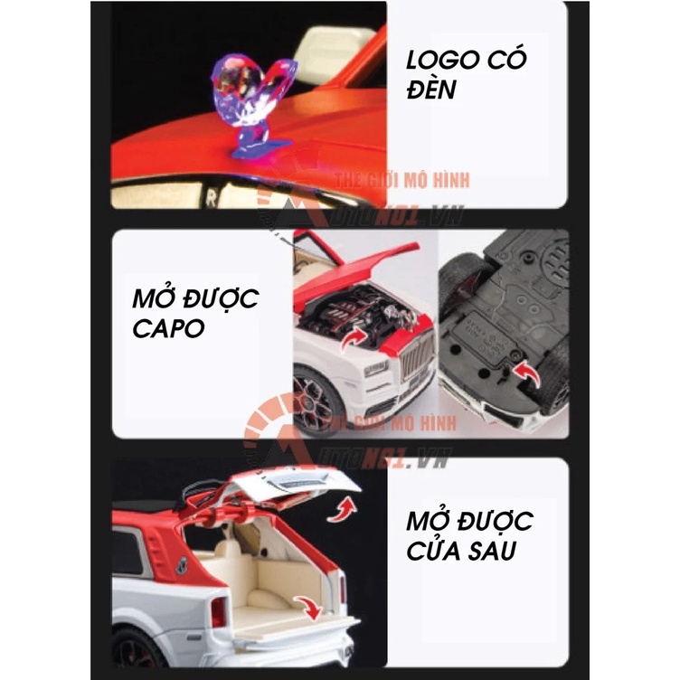 Mô hình xe Rolls Royce Cullinan Pull Back 7 cửa tỉ lệ 1:22 Double Horse 8089
