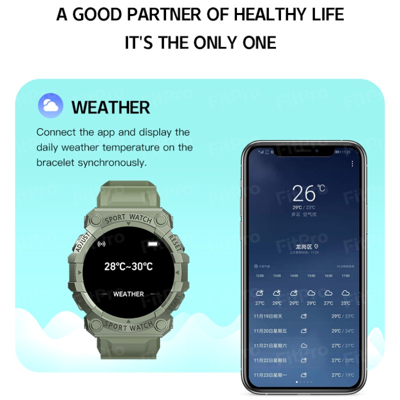 Đồng hồ thông minh đeo tay ZEEJUL kết nối bluetooth kiểm tra sức khỏe hỗ trợ tập thể dục thích hợp cho IOS Android