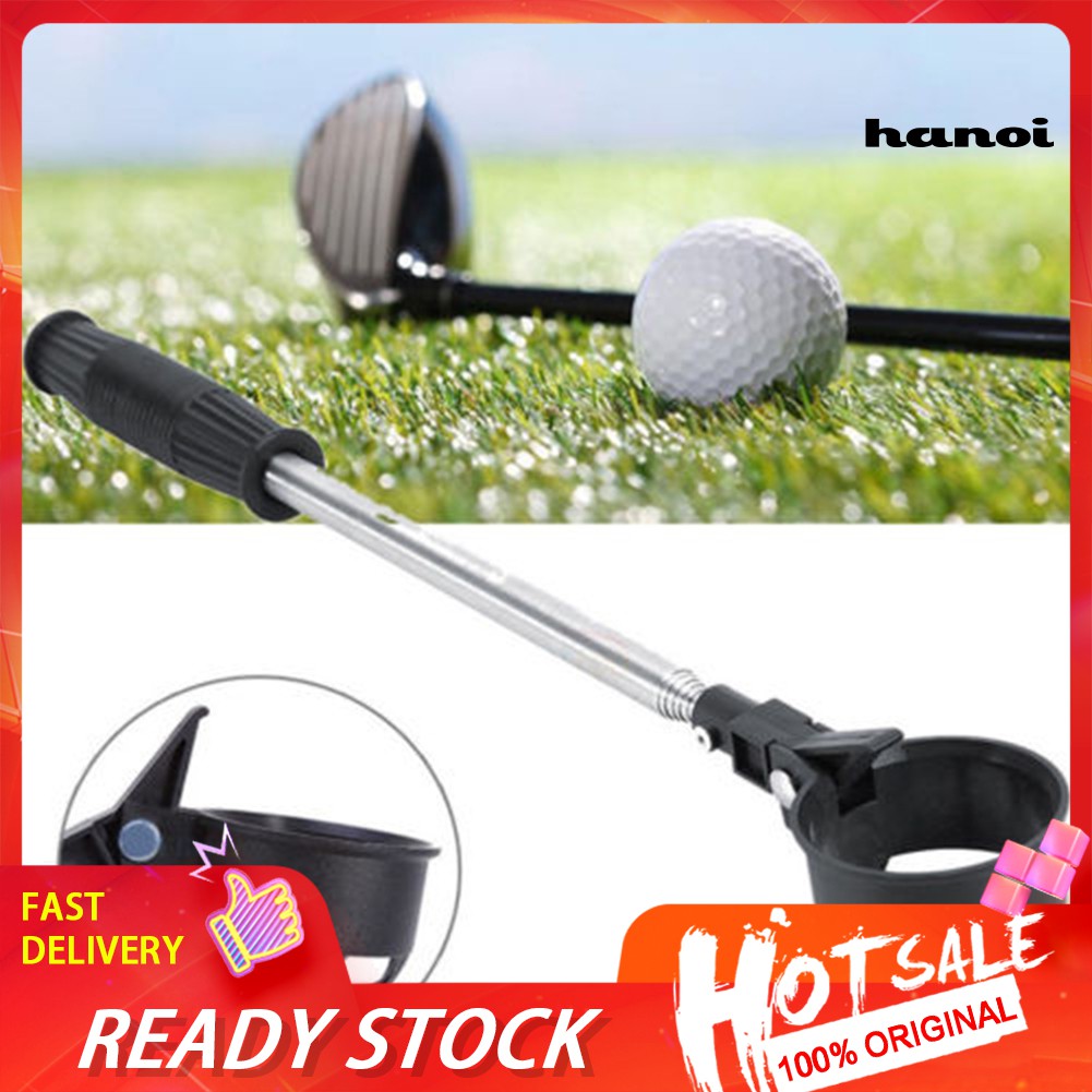 [QL]Portable Stainless Steel Shaft Telescopic Golf Ball Pick Up Retriever Scoop