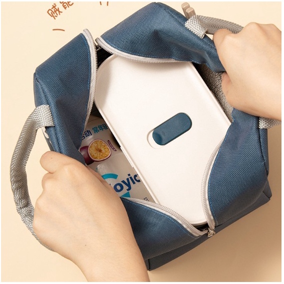 Túi đựng cơm giữ nhiệt Lunch Bag có lớp lót nhôm cách nhiệt, chống thấm nước, hoạ tiết dễ thương đẹp