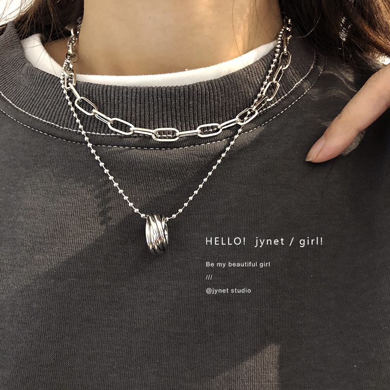 Vòng cổ Hai Lớp Phong Cách Harajuku Hàn Quốc Mới