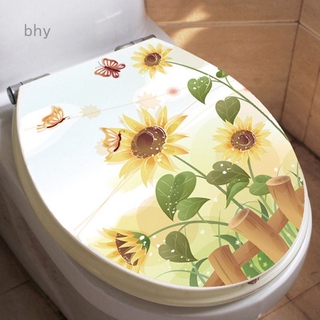 BUTTERFLY Miếng Dán Trang Trí Nắp Bồn Cầu Hình Hoa Hướng Dương