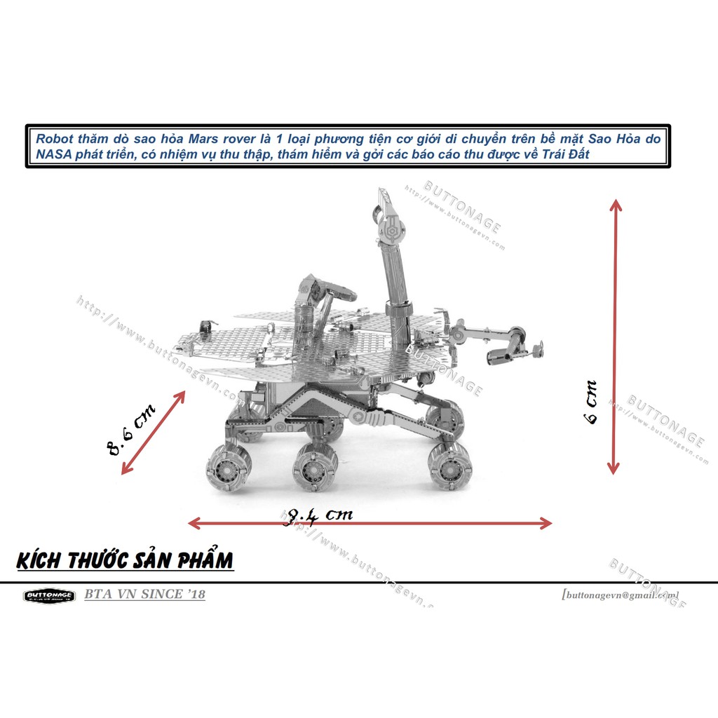 Mô Hình Lắp Ráp 3d Robot thăm dò Sao Hỏa Mars rover