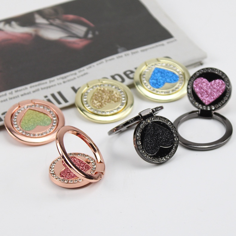 Nhẫn Đỡ Điện Thoại Hình Trái Tim Đính Ngọc Trai Lấp Lánh Xoay 360 Độ° Giá Đỡ Điện Thoại Chống Rơi Thời Trang Tiện Dụng