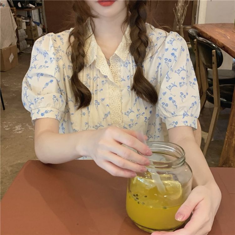 Áo Sơ Mi Tay Ngắn In Hoa Phong Cách Hồng Kông Thời Trang Mùa Hè Hàng Mới Dành Cho Nữ