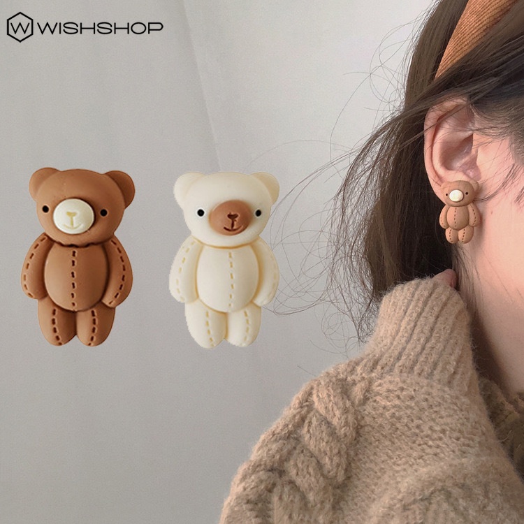 Khuyên Kẹp Tai Không Xỏ Hình Thú Hoạt Hình Dễ Thương Bằng Nhựa Resin Màu Sắc Không Đối Xứng Cho Nữ/Tiệc Cưới