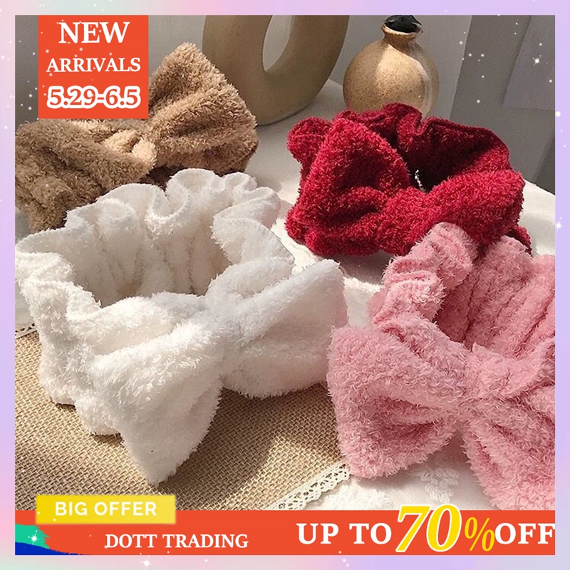 Băng Đô Bản Rộng Màu Trơn Thắt Nơ Dễ Thương Cho Nữ