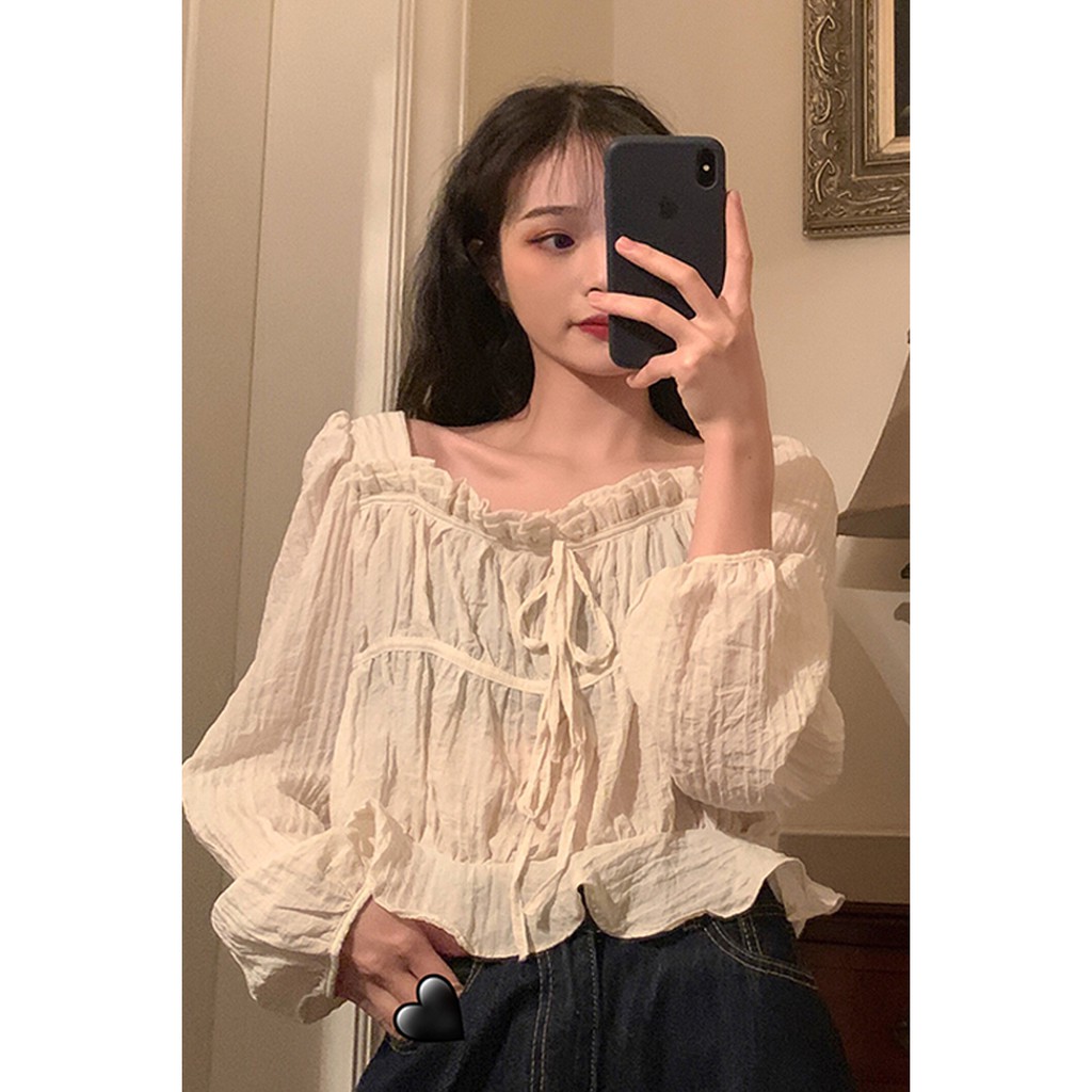 Áo sơ mi trắng nữ cổ vuông