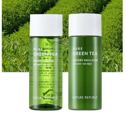 Set dưỡng xuất từ Trà Xanh NATURE REPUBLIC Pure Green Tea Skincare Set