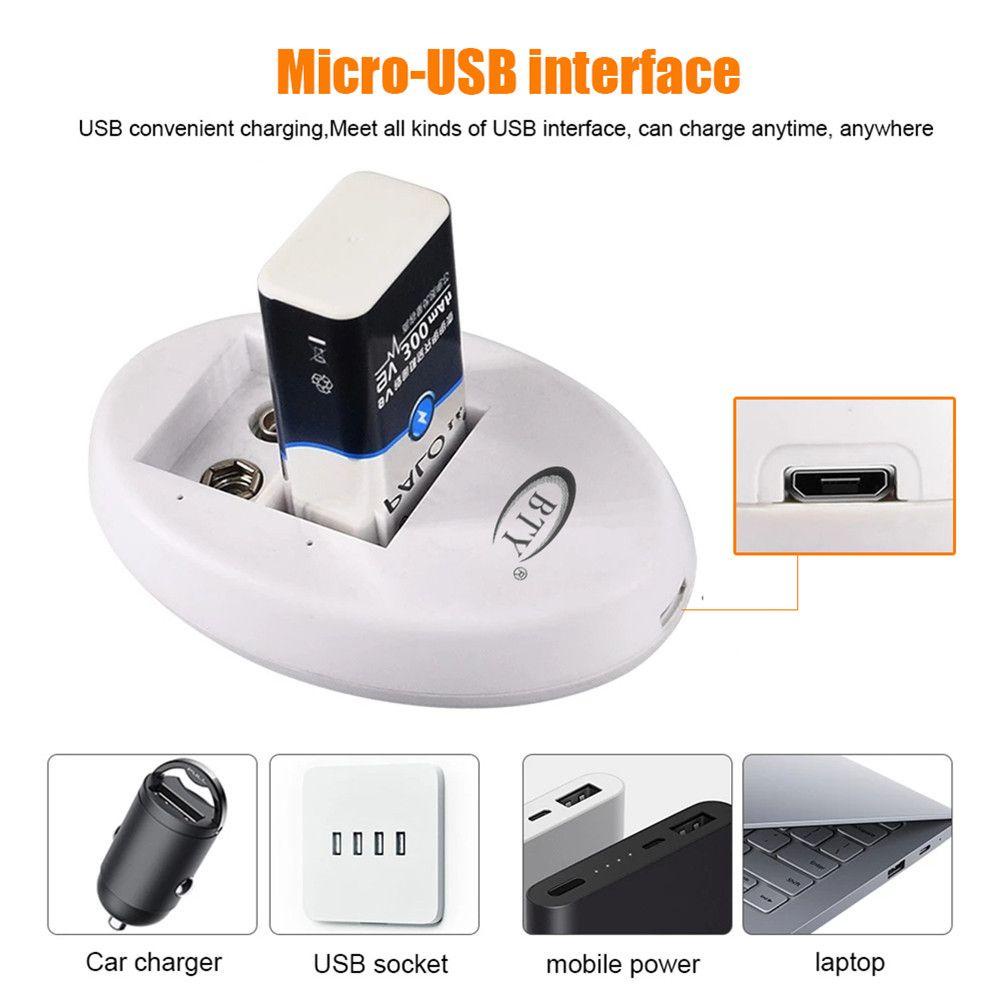 MYRONGVN Đế Sạc Pin Nhanh Thông Minh Có Đèn LED Chỉ Báo Bền Bỉ Dành Cho Pin Li-ion 6F22 9V Ni-MH Ni-CD