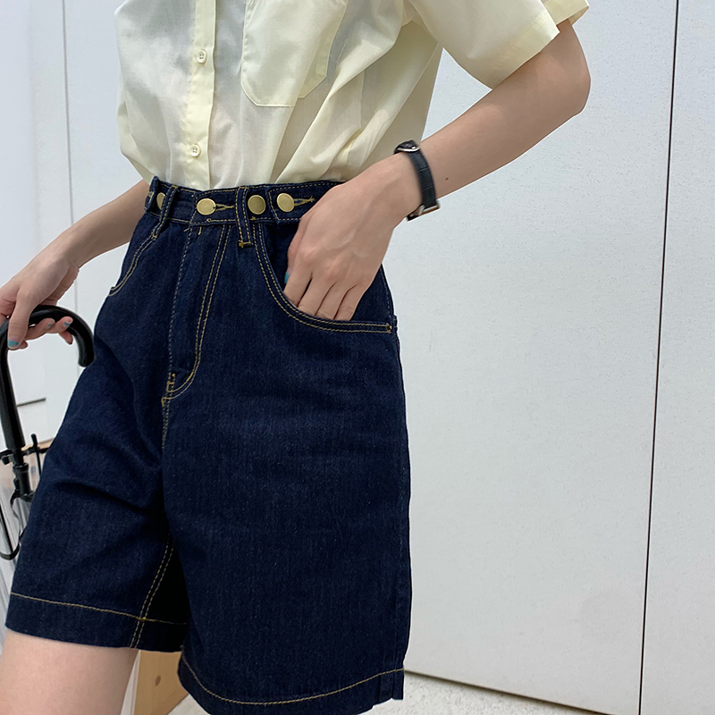 Quần Short Denim Mỏng Ống Rộng Có Thể Điều Chỉnh Thời Trang Cá Tính 41679