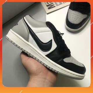 Giày Jordan 1, Giày Sneaker Thể Thao JD1 Cổ Thấp Xám Đen Da Cao Cấp Full Size Nam Nữ | JDXD005