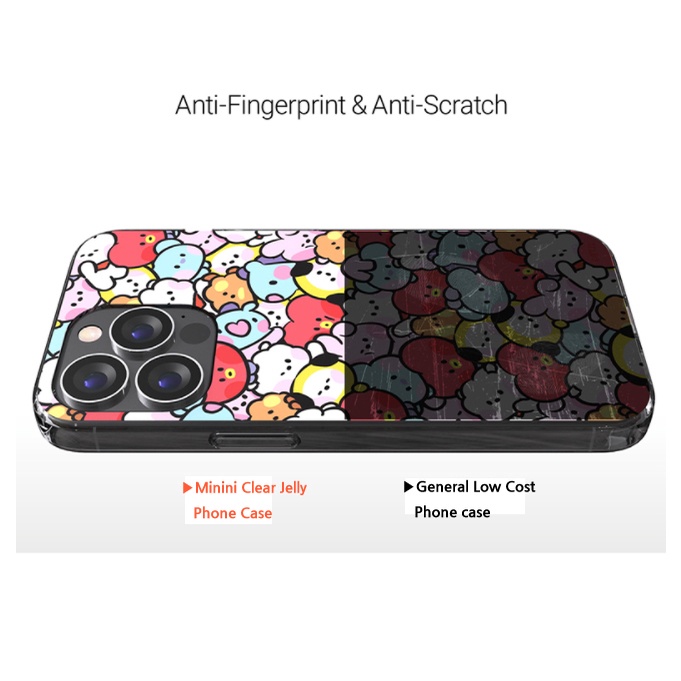 Ốp điện thoại trong suốt họa tiết BTS BT21 MININI CLEAR JELLY cho GALAXY S23 S22 S22Plus S22Ultra S21 S20 S10 NOTE20 GALAXY S22