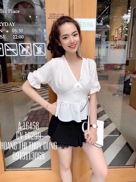Áo babydoll cúc(ảnh+vdeo)