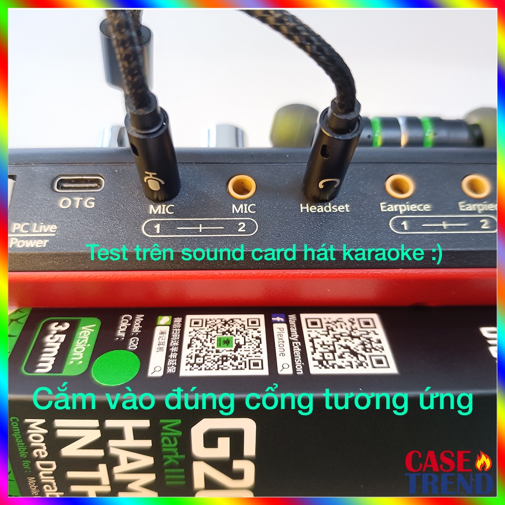 Jack Chuyển Đổi Tai Nghe 3.5 Chia Ra Đầu Mic và Audio Hỗ Trợ Đàm Thoại Trên PC Laptop dây dù dài 22cm
