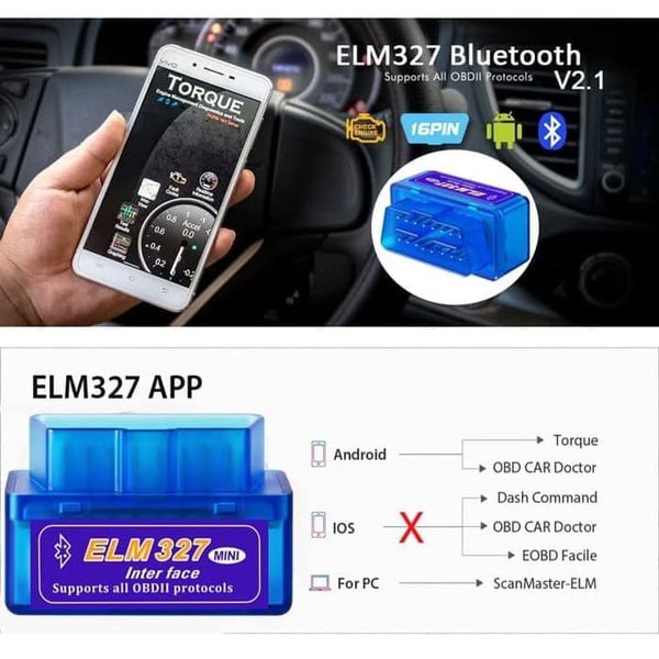 Thiết Bị Chẩn Đoán Lỗi Elm327 Mini Obd Obd2 V2.1 Bluetooth Cho Xe Hơi
