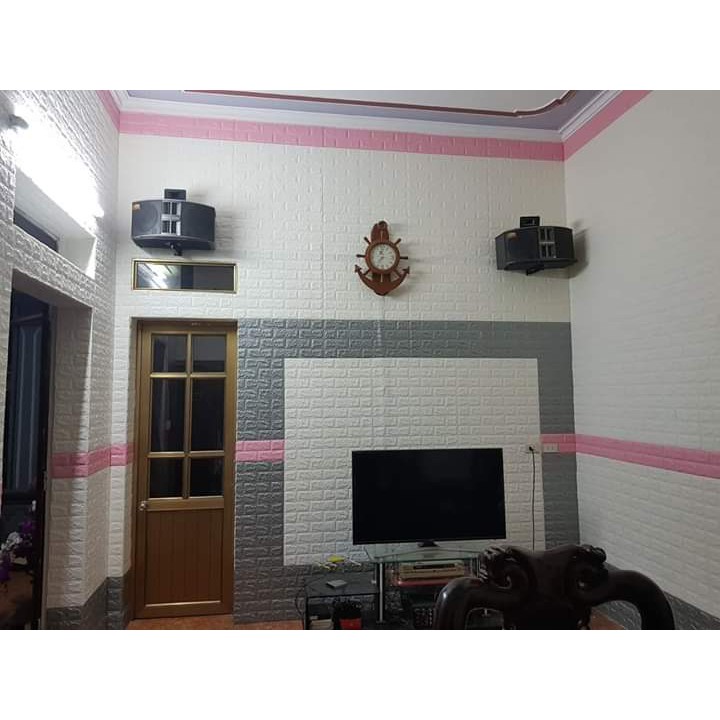 Miếng Xốp Dán Tường Vân gạch 3D mặt sau có sẵn keo, chống nóng chống thấm giá rẻ