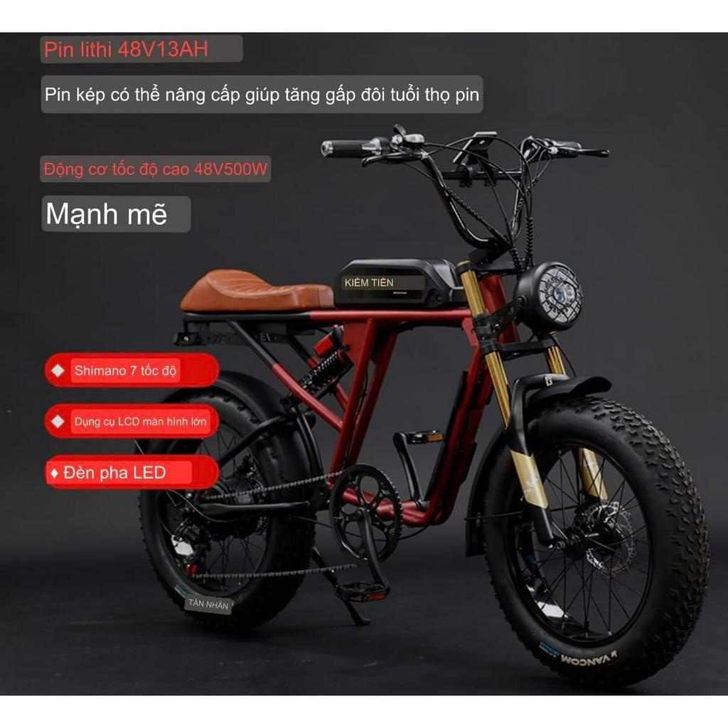 Xe đạp điện, xe đạp trợ lực điện AKEZ SUPER 73 bánh béo 20 inch ,phong cách cafe-racing độc lạ!!!